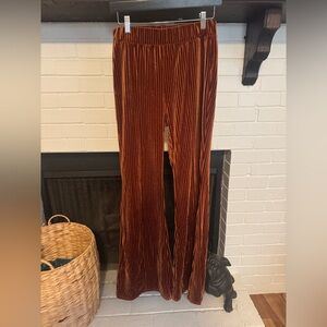SHEIN Copper Velvet Flare Pants
